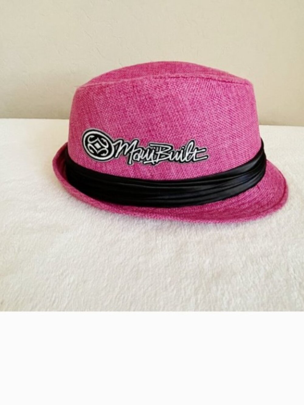 Maui Built Pink Black Flower Pool Tropical Fedora Hat Never Worn!